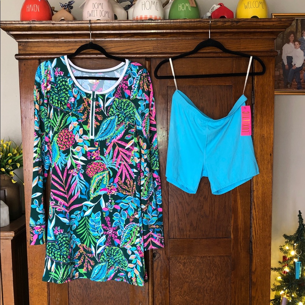 Lilly Pulitzer Jolena Dress Luxletic UPF 50+ Multi Sunshine Jungle Size Large